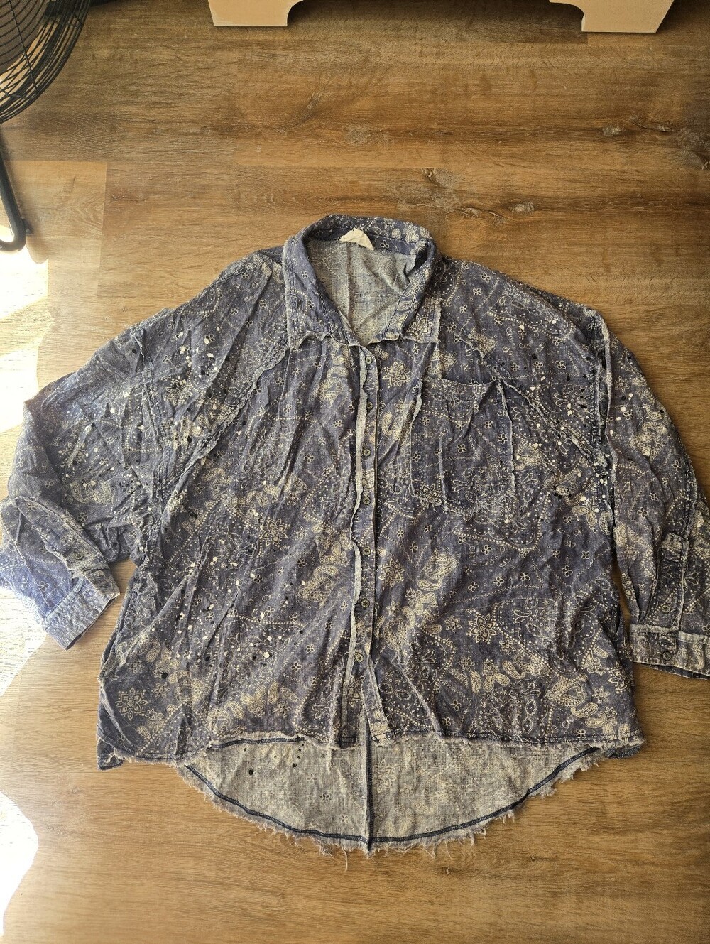 Oli&Hali Bandana Print Button-up Oversized Shirt Size XL